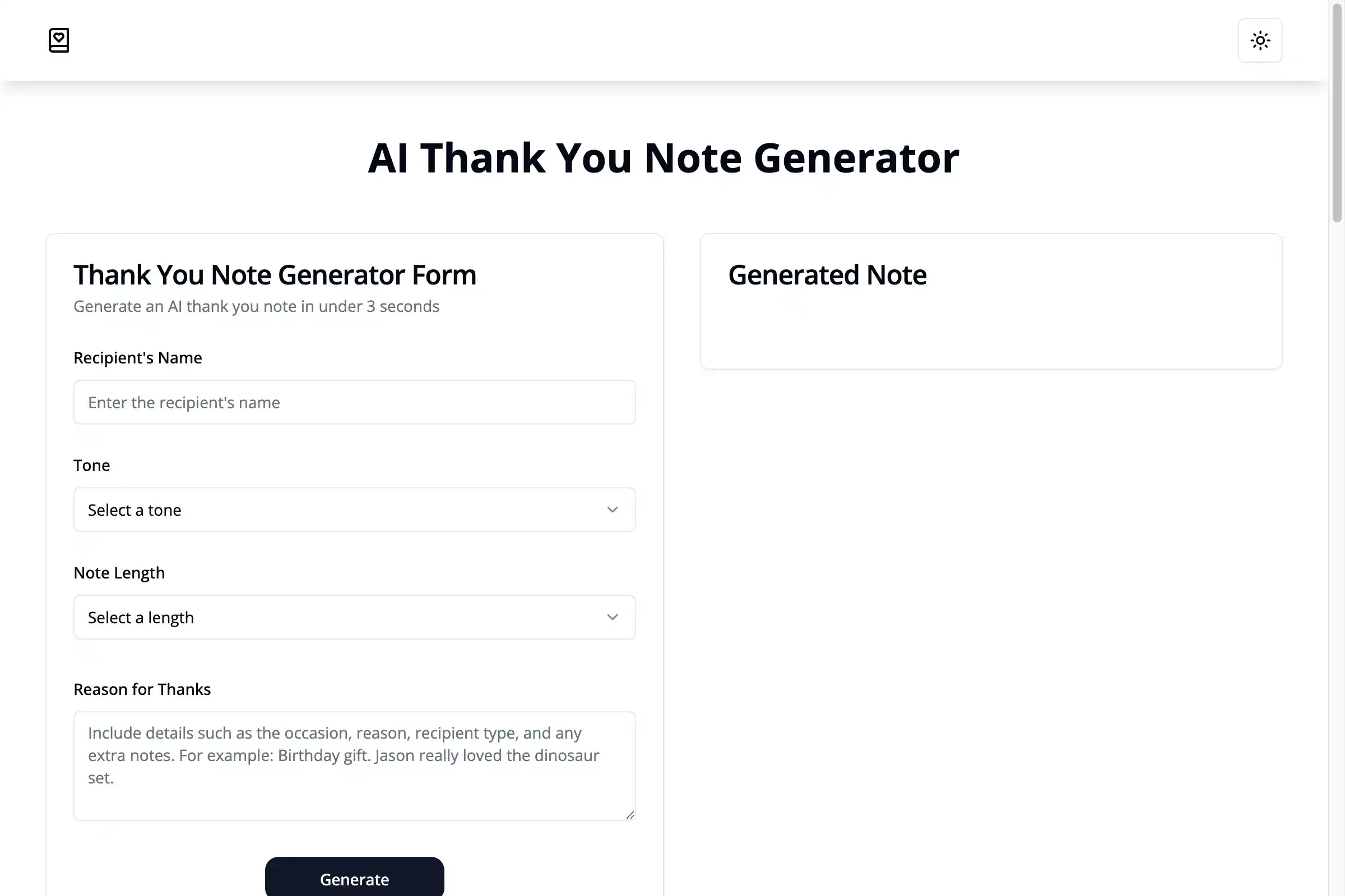 AI Dankeschön-Note-Generator